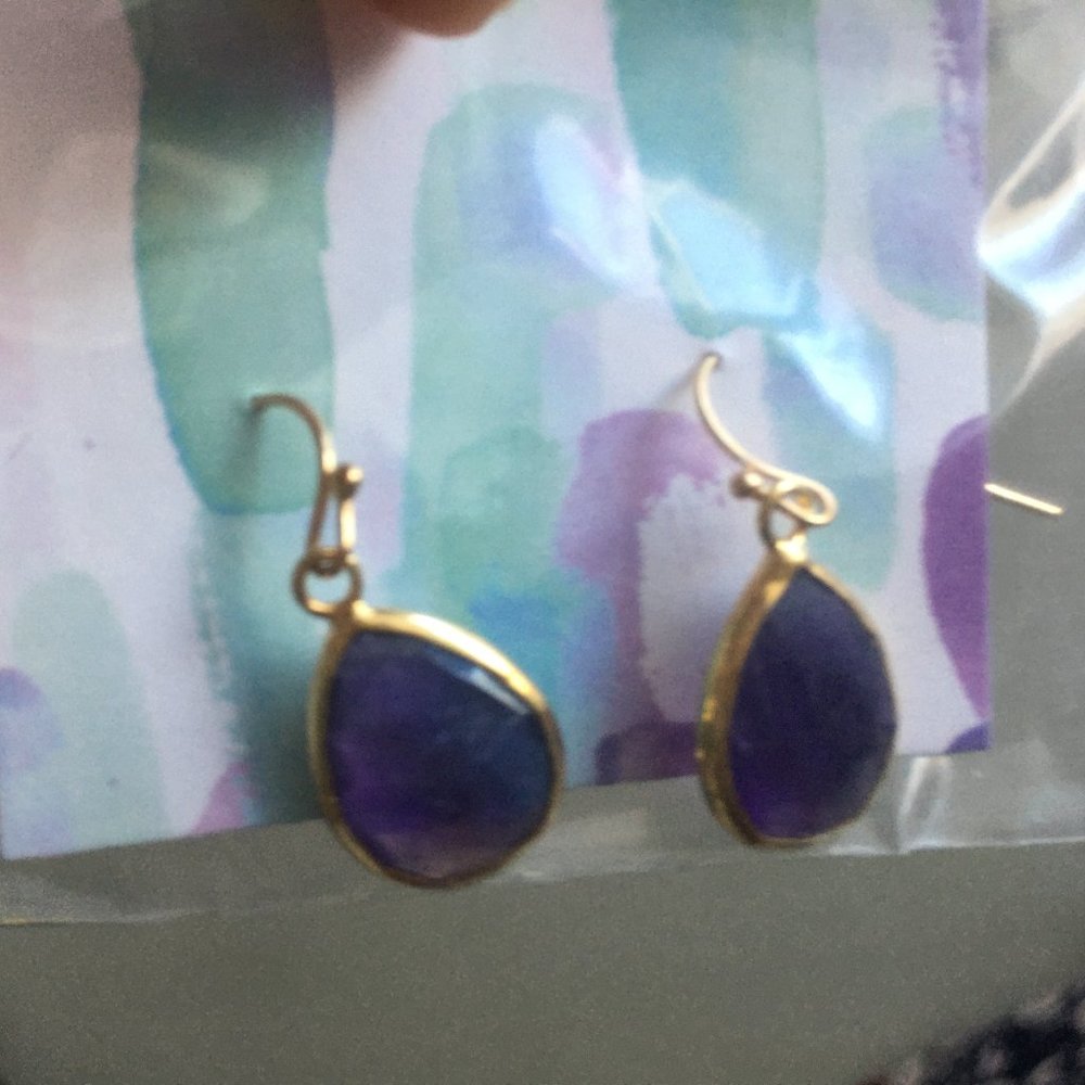 Purple amethyst earrings NEW